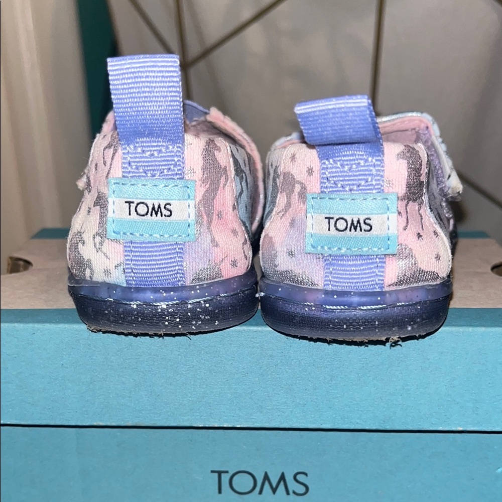 Toms Purple and Silver Canvas Slippers - Picture 3 of 3